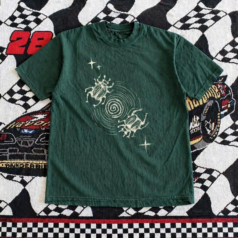 Green Bug Graphic Tee With A Cool Design